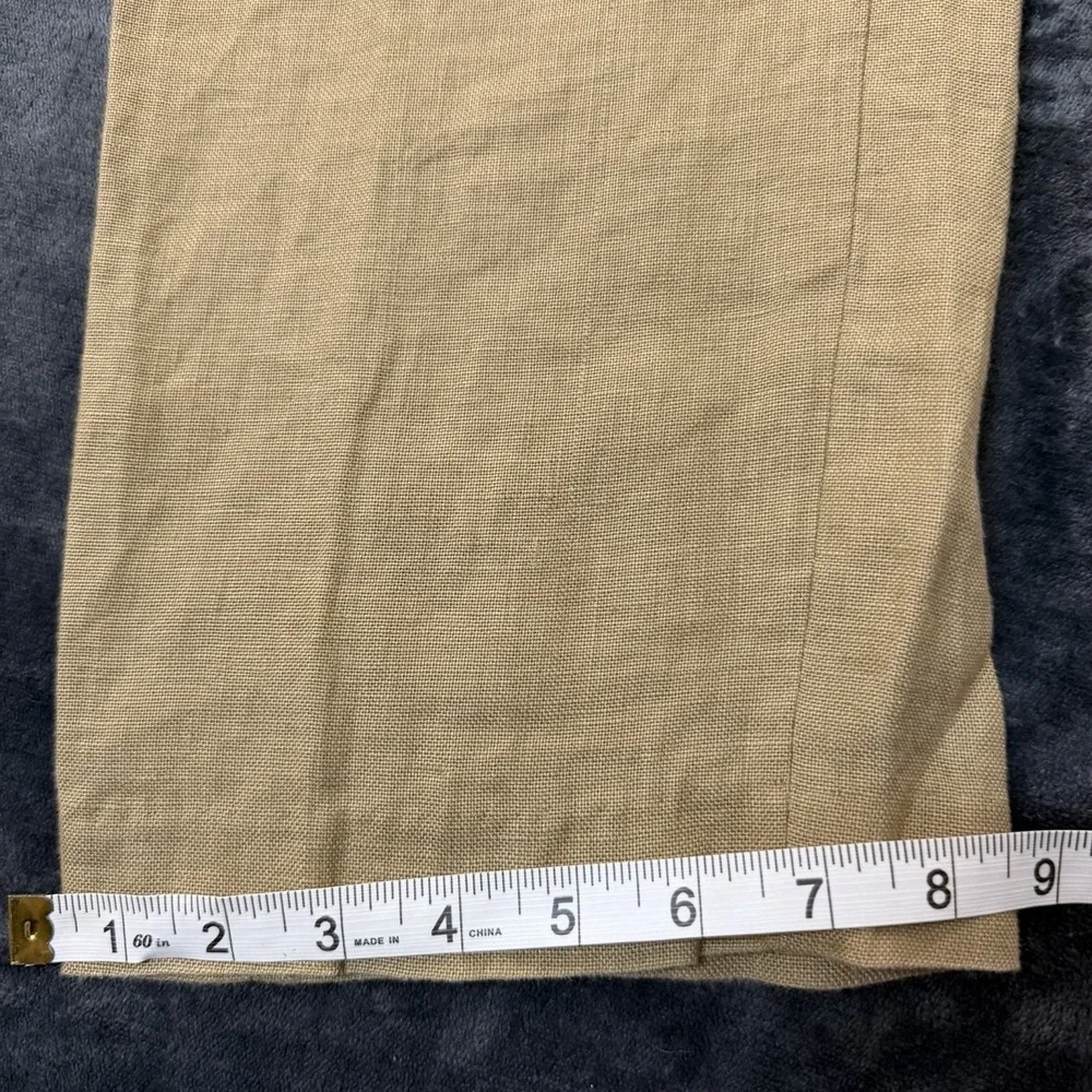 J.Crew Mens Ludlow 100% Linen Pants 32 Tan Khaki Lined Leg Dress Trousers 91031